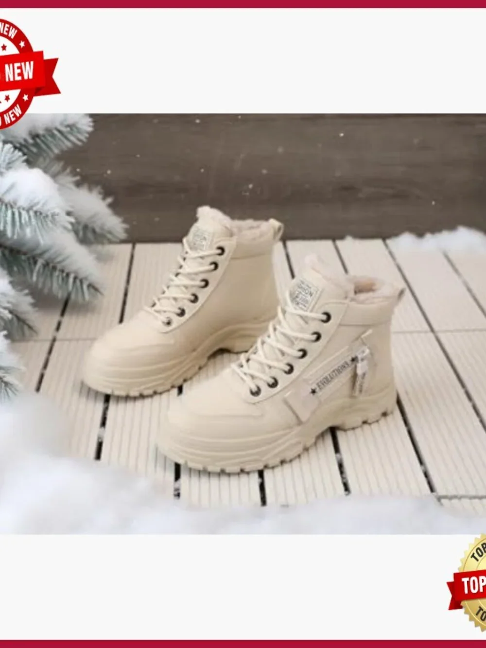 Fur Lined Winter Snow Boots Waterproof Ankle Booties Anti Slip Outdoor Shoes